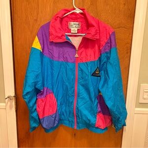 Vintage Casual Isle Women’s Colorblock Windbreaker Size M Full Zip
